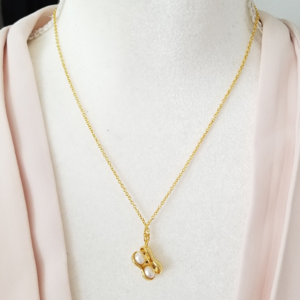 Peanut 18k Gold Plated & Peal Necklace - Picture 6 of 7